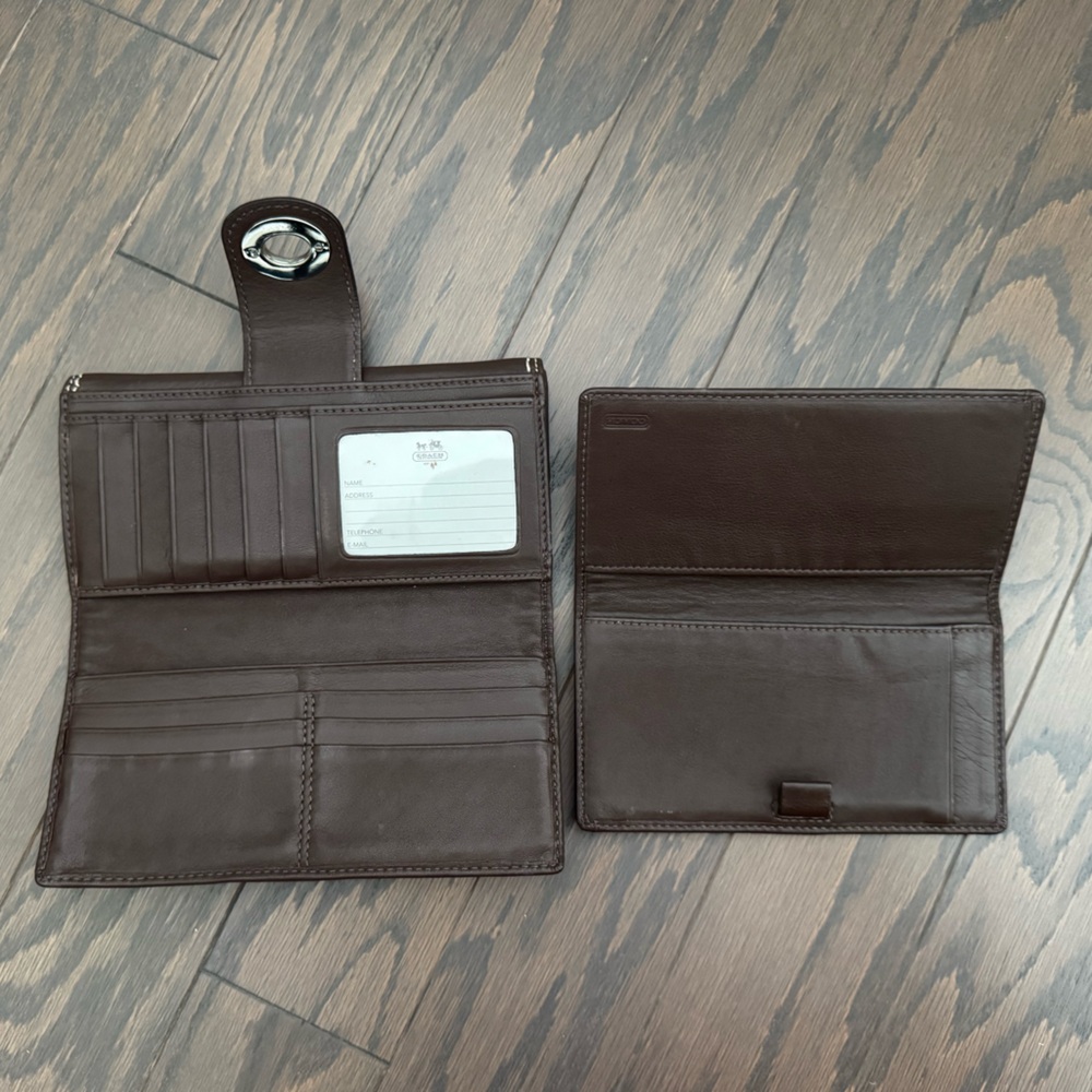 Vintage Coach Mahogany Turnlock Checkbook Cover and Wallet - Picture 9 of 12